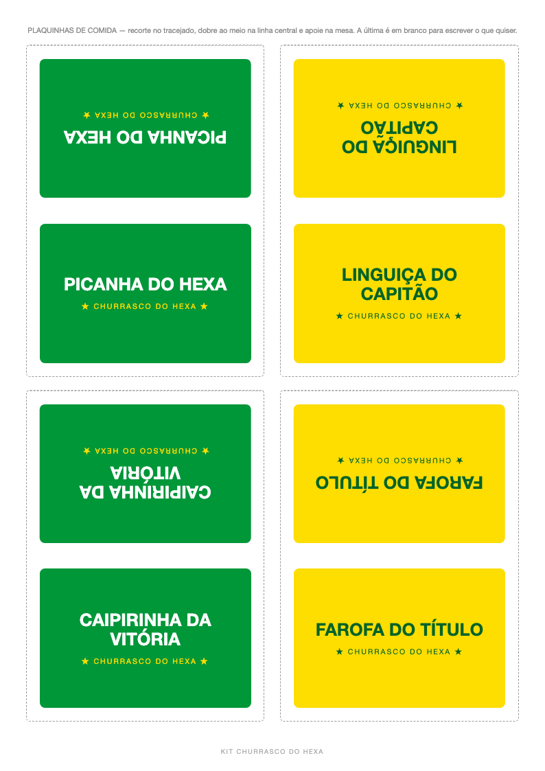 Plaquinhas de comida
