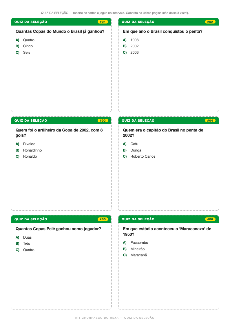 Quiz da Seleção (combo)